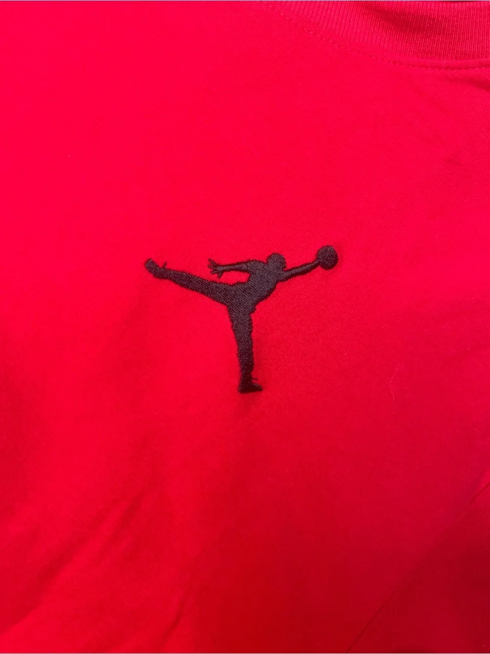 Sz Various Jordan Red Short Sleeve T-Shirt with Black Jumpman